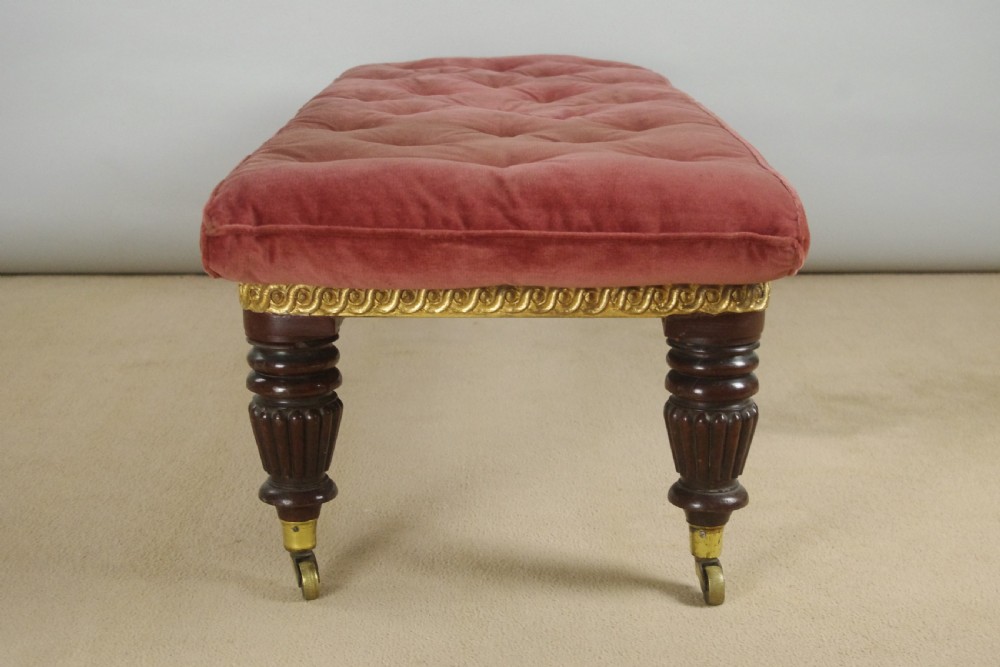 Victorian Mahogany and Parcel-Gilt Window Seat Long Stool View VIII