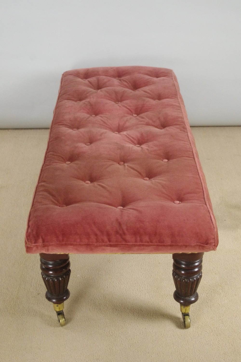 Victorian Mahogany and Parcel-Gilt Window Seat Long Stool View IX
