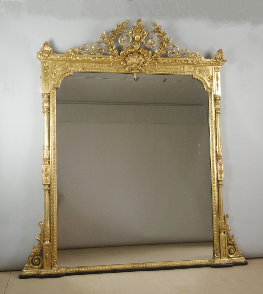 Victorian Gilt Large Overmantle Mirror