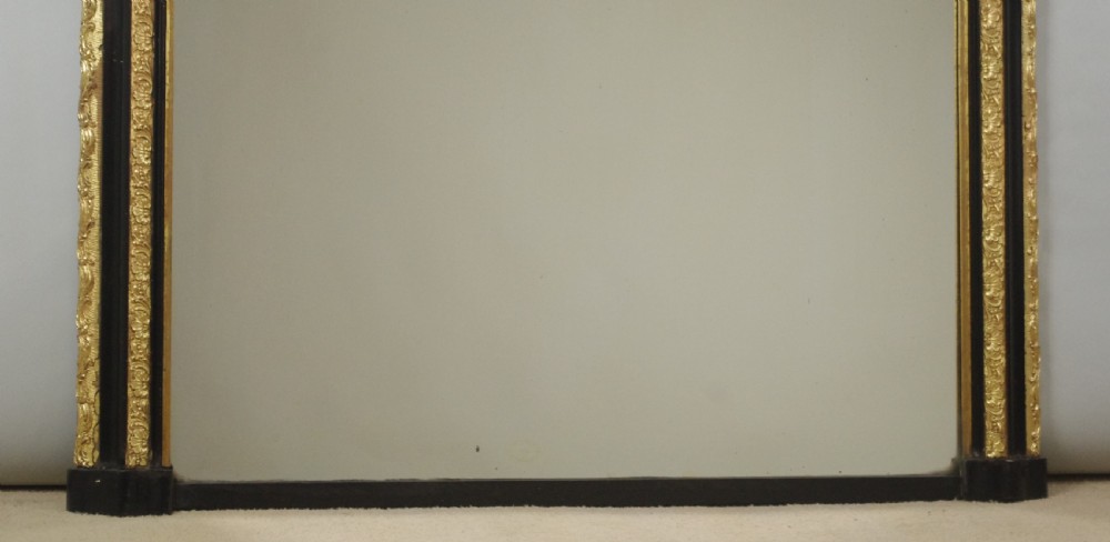 Victorian Ebonised and Parcel-Gilt Arch Top Overmantle Mirror View VII