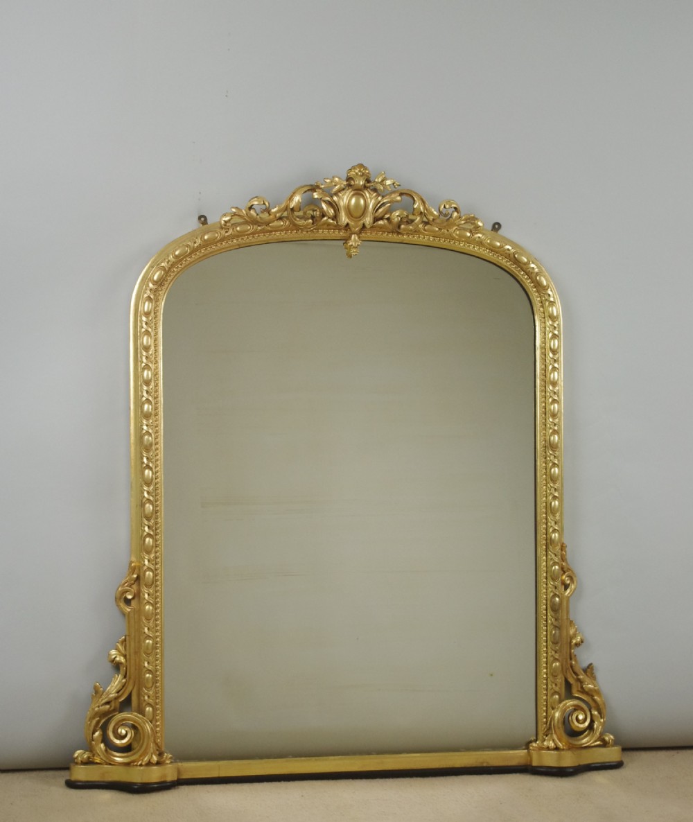 Victorian Gilt Arch Top Overmantle Mirror