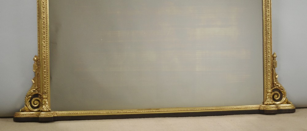 Victorian Gilt Large Arch Top Overmantle Mirror View VIII