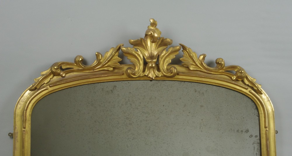 Victorian Gilt Wood Arch Top Overmantle Mirror View IV