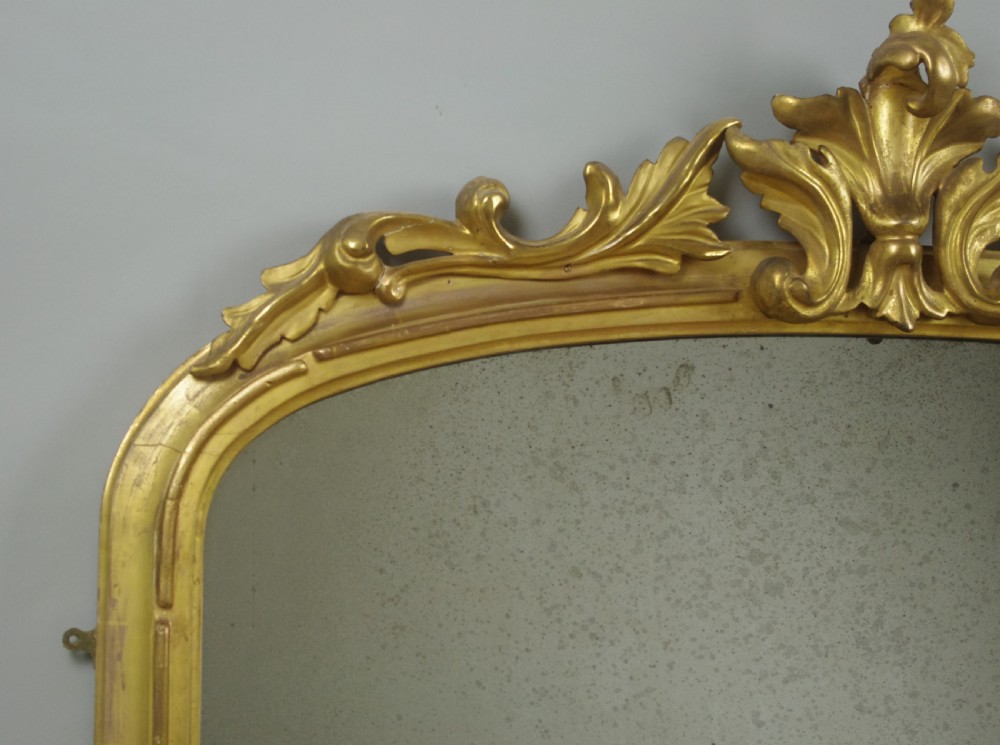 Victorian Gilt Wood Arch Top Overmantle Mirror View V