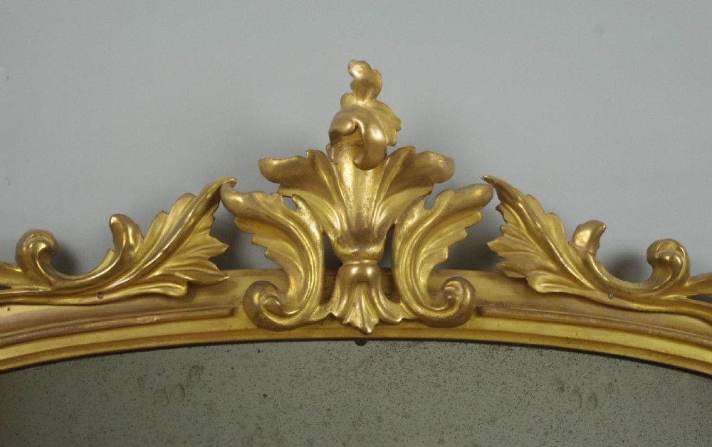 Victorian Gilt Wood Arch Top Overmantle Mirror View VII