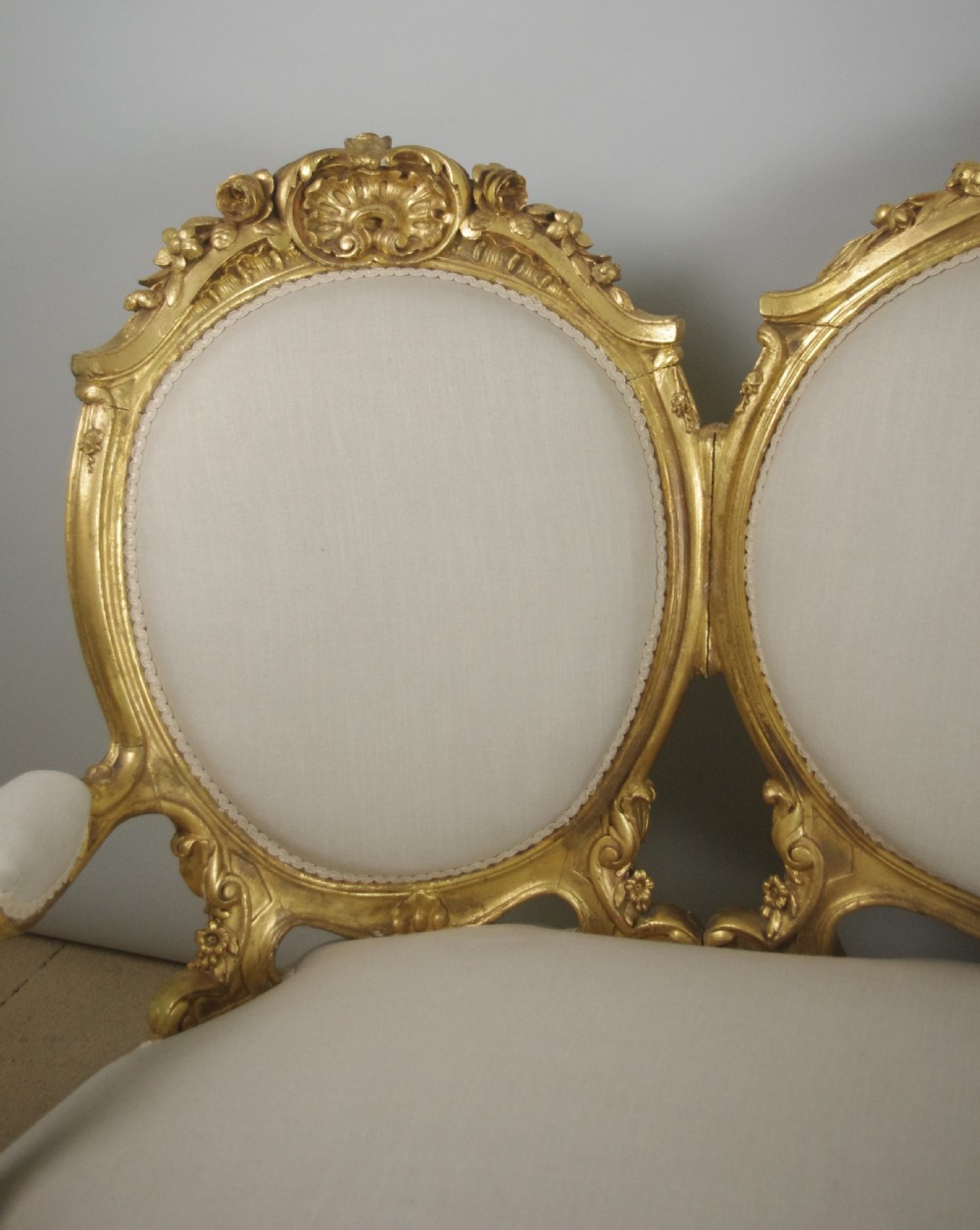 19th Century French Gilt Wood Louis XV Style Sofa View X