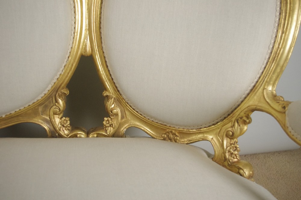 19th Century French Gilt Wood Louis XV Style Sofa View XI