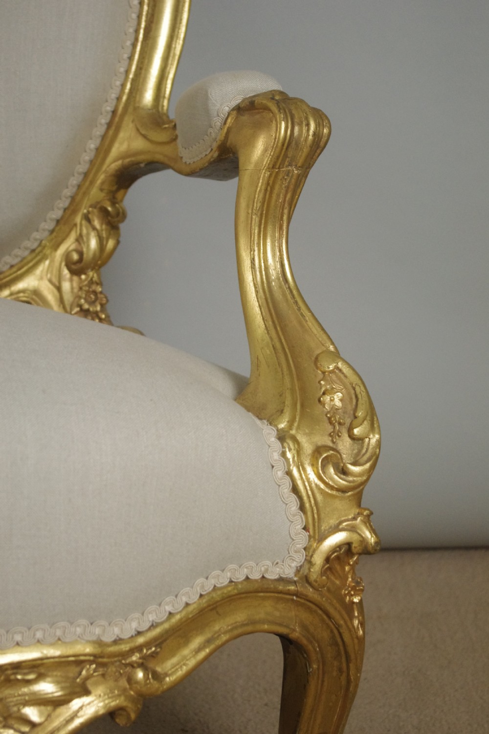 19th Century French Gilt Wood Louis XV Style Sofa View XV