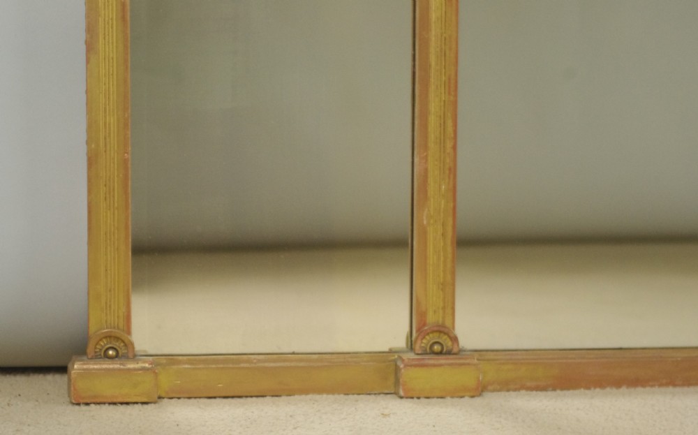 Victorian Gilt Large Triple Plate Overmantle Mirror View IX