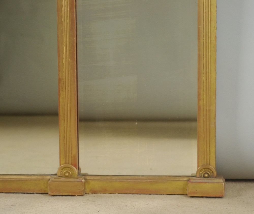 Victorian Gilt Large Triple Plate Overmantle Mirror View X
