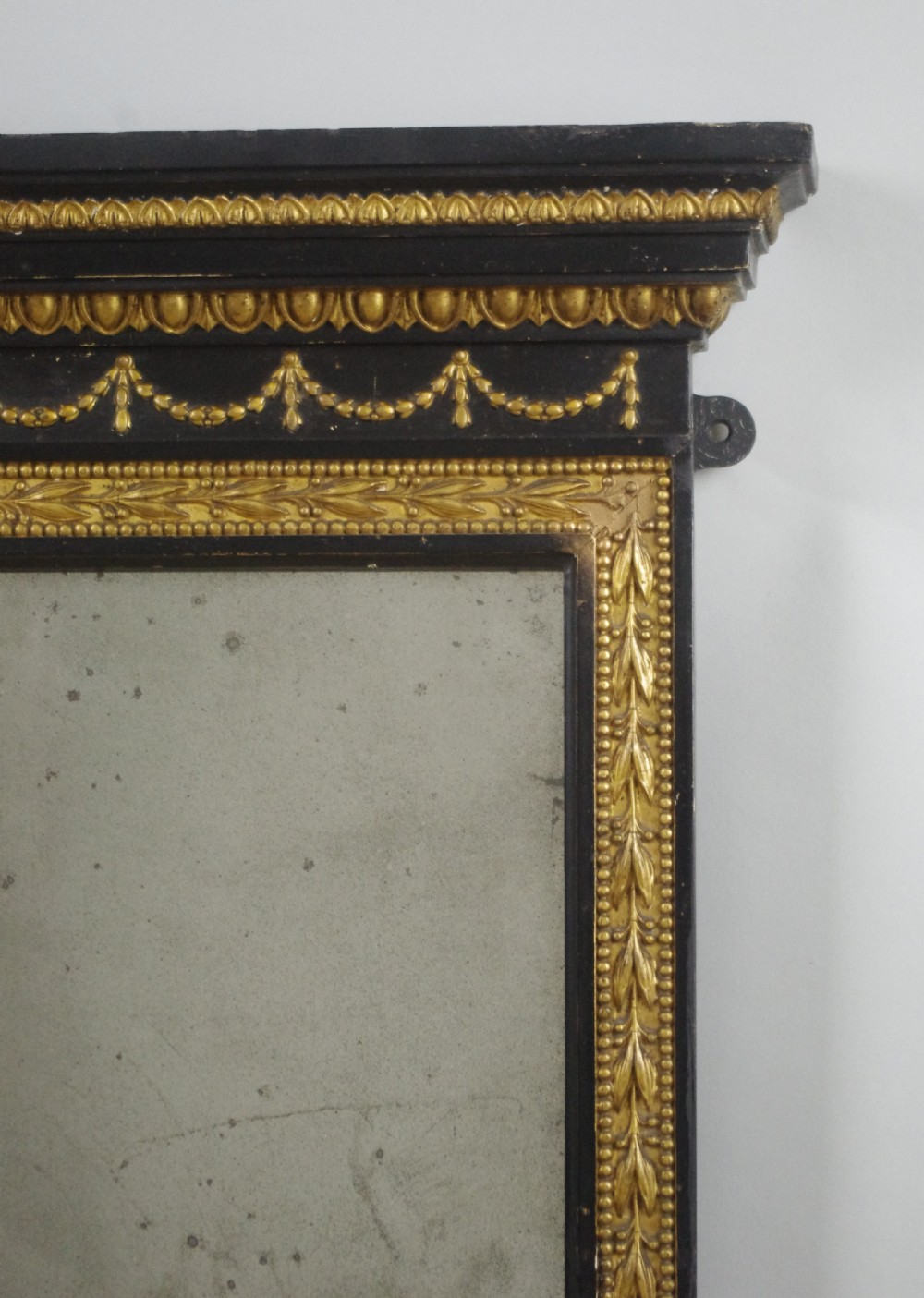 Victorian Ebonised and Parcel-Gilt Adam Style Overmantle Mirror View VI
