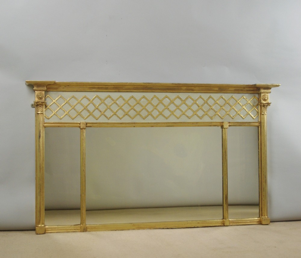 Victorian Gilt Triple Plate Overmantle Mirror