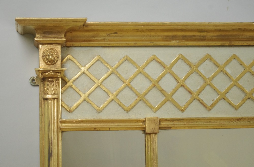 Victorian Gilt Triple Plate Overmantle Mirror View V