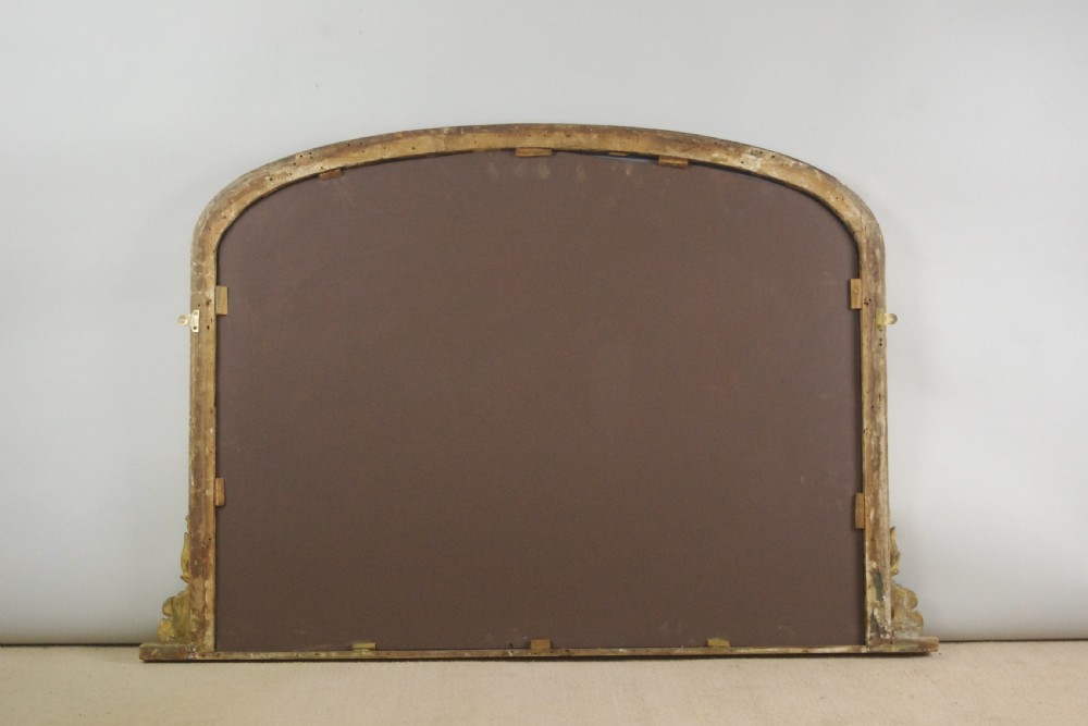 Victorian Gilt Wood Large Arch Top Overmantle Mirror View VII