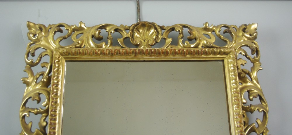 19th Century Florentine Gilt Wood Wall Mirror View II