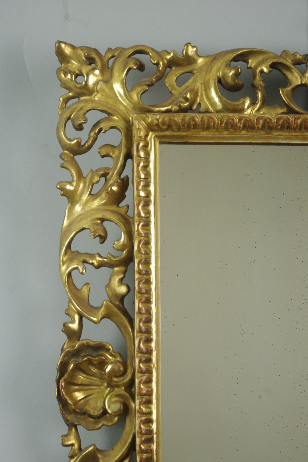 19th Century Florentine Gilt Wood Wall Mirror View III