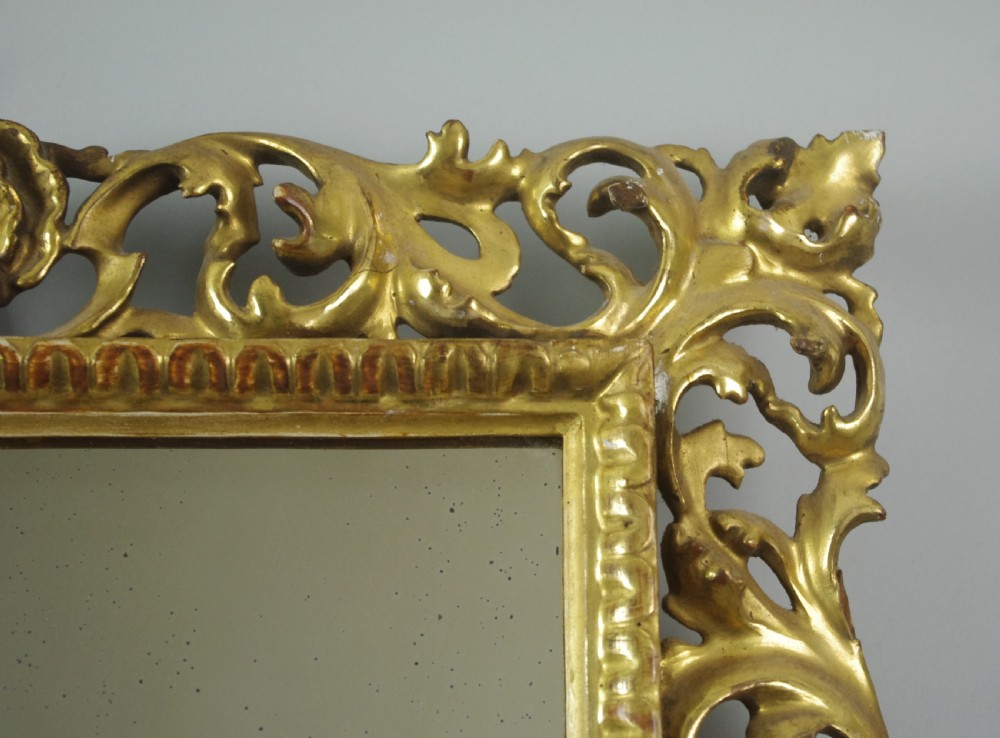 19th Century Florentine Gilt Wood Wall Mirror View VI