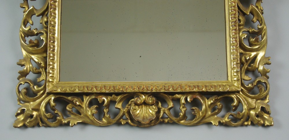 19th Century Florentine Gilt Wood Wall Mirror View IX