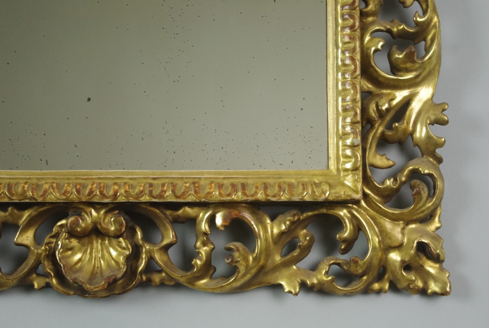 19th Century Florentine Gilt Wood Wall Mirror View X