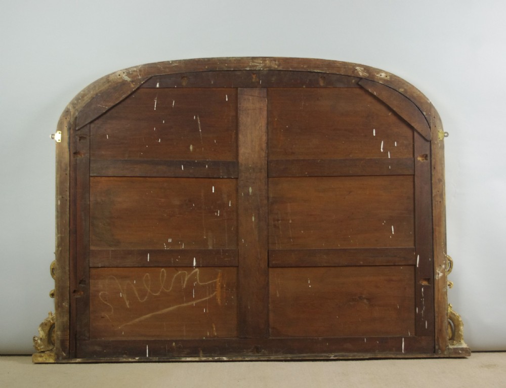 Large Victorian Gilt Arch Top Overmantle Mirror View VIII