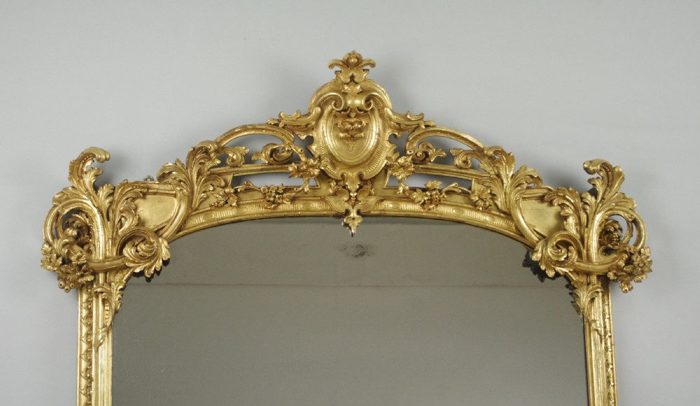 Large Victorian Rococo Style Gilt Overmantle Mirror View II