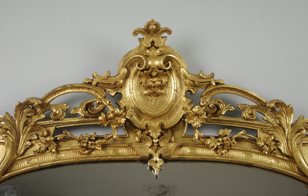 Large Victorian Rococo Style Gilt Overmantle Mirror View III