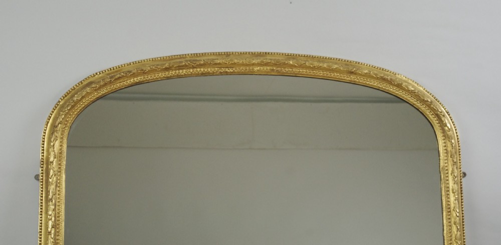 Large Victorian Gilt Arch Top Overmantle Mirror View II