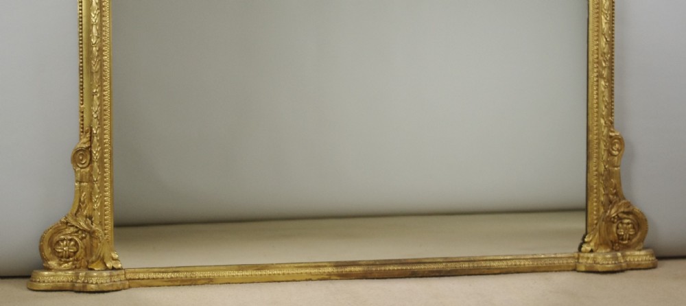 Large Victorian Gilt Arch Top Overmantle Mirror View VIII