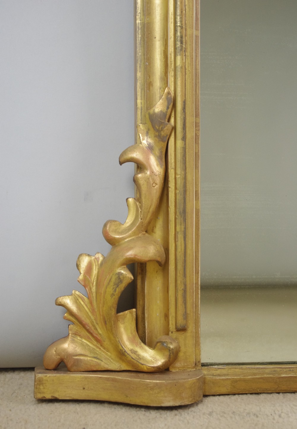 Victorian Gilt Wood Arch Top Overmantle Mirror View V