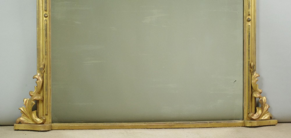 Victorian Gilt Wood Arch Top Overmantle Mirror View VII