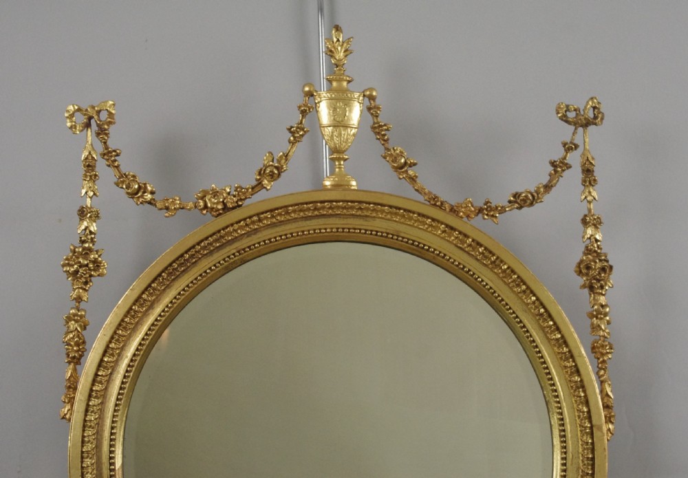 Victorian Gilt Adam Style Circular Wall Mirror View II