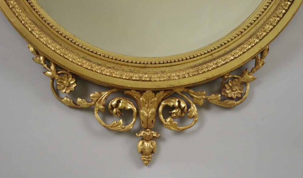 Victorian Gilt Adam Style Circular Wall Mirror View V