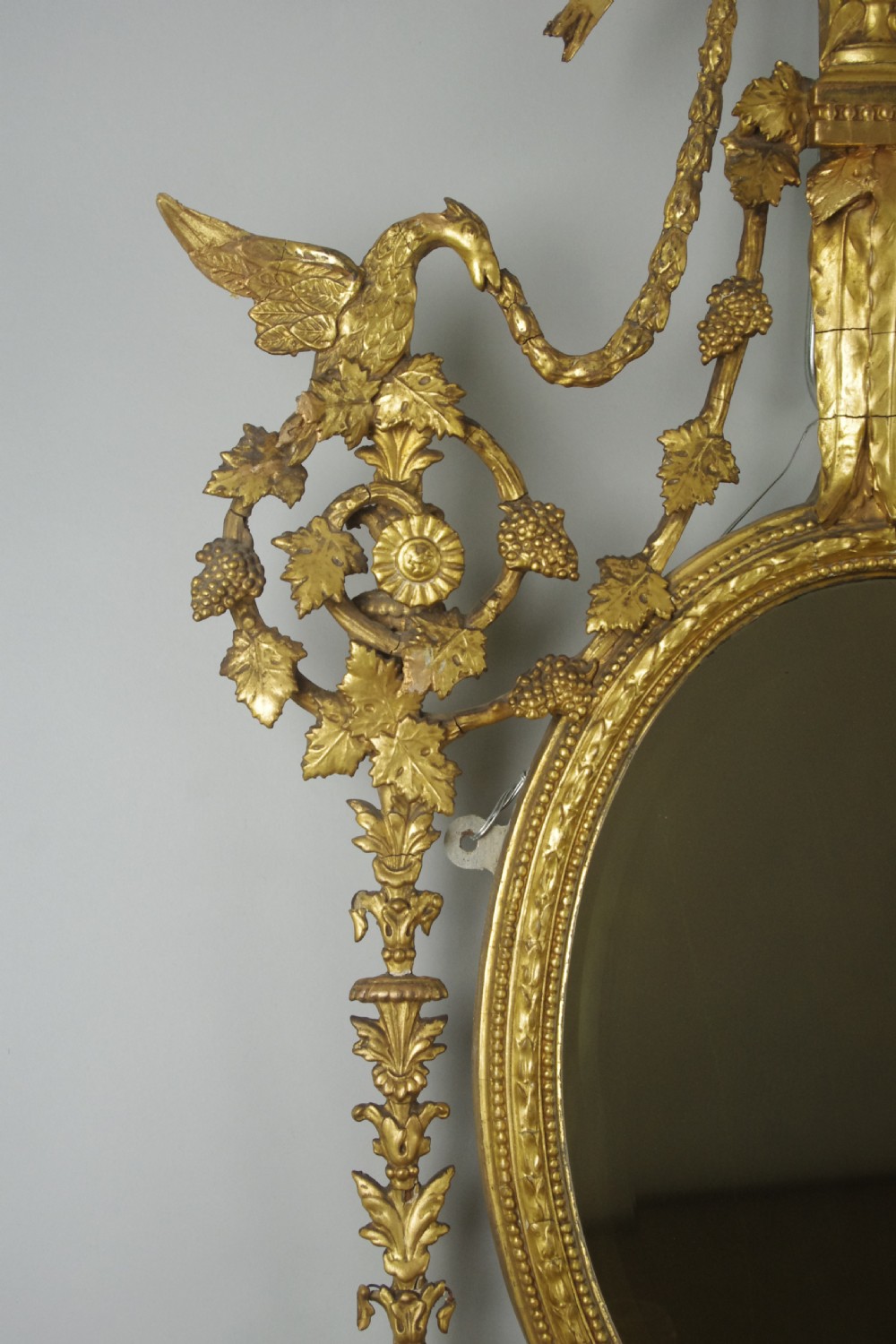 Pair of Victorian Gilt Adam Style Girandole Wall Mirrors with Candle Sconces View X