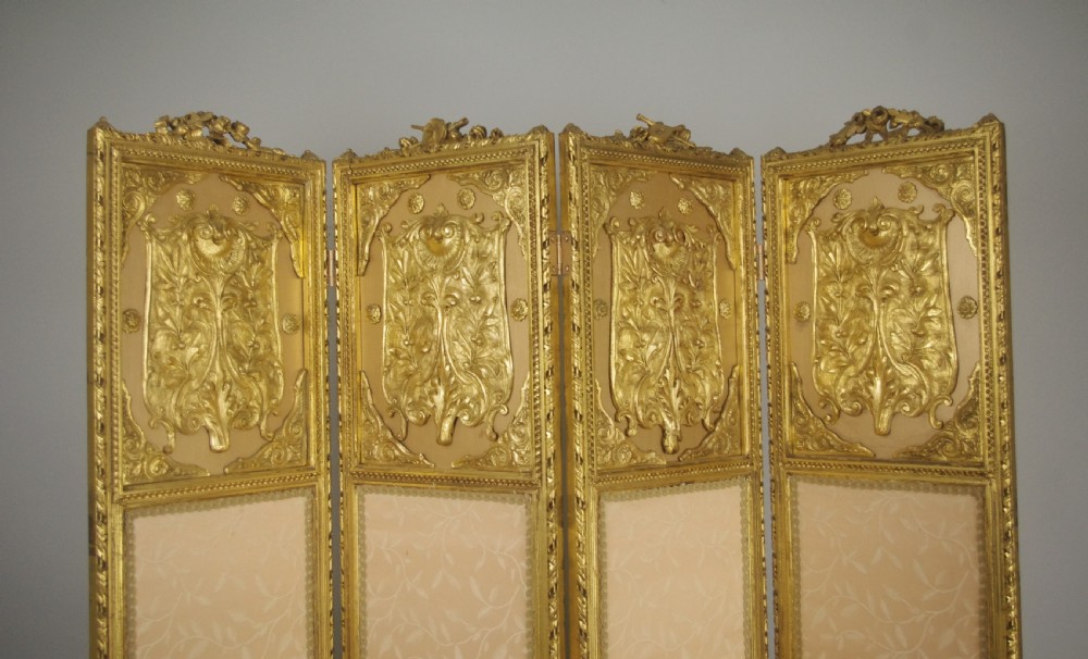 19th Century Gilt Four Fold Screen View II