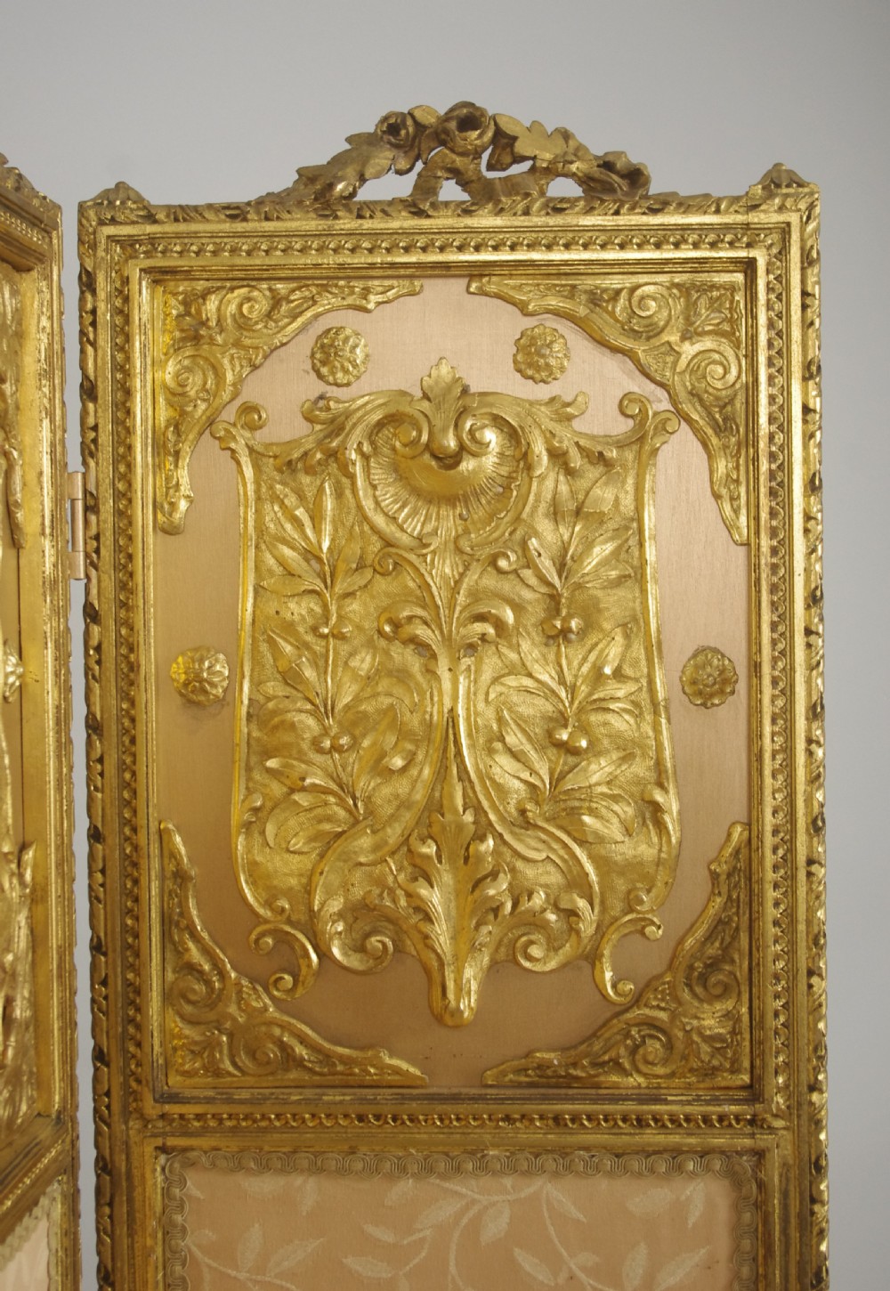 19th Century Gilt Four Fold Screen View VI