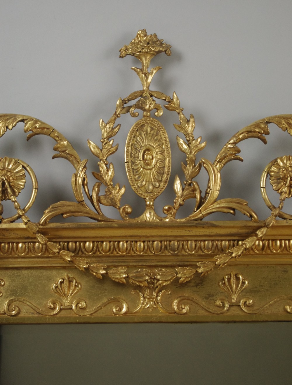 Victorian Gilt Adam Style Triple Plate Overmantle Mirror View VII