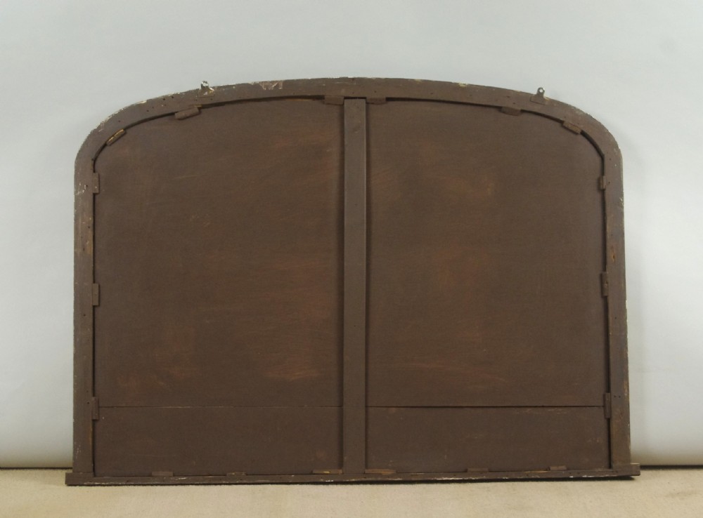 Victorian Gilt and Ebonised Arch Top Overmantle Mirror View VII
