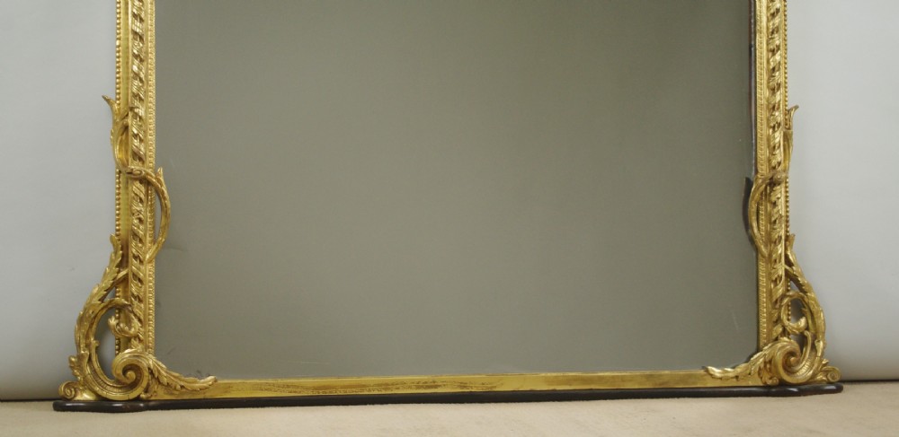 Victorian Gilt Large Arch Top Overmantle Mirror View XI