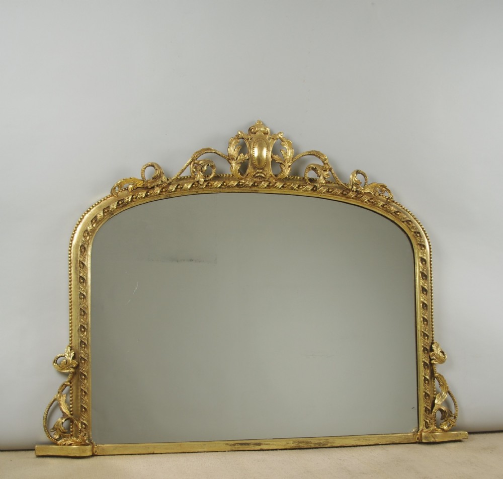 Victorian Gilt Arch Top Overmantle Mirror