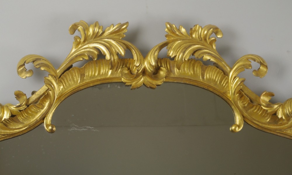 Large 19th Century English Gilt Wood Overmantle Mirror View III