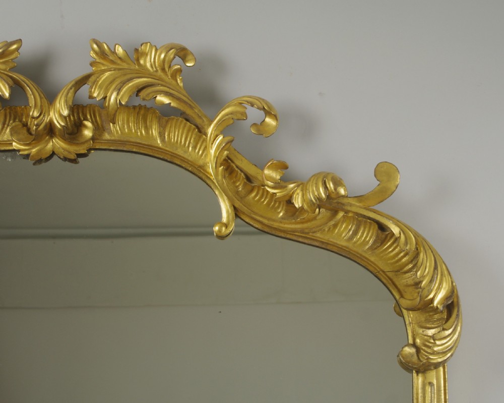 Large 19th Century English Gilt Wood Overmantle Mirror View V