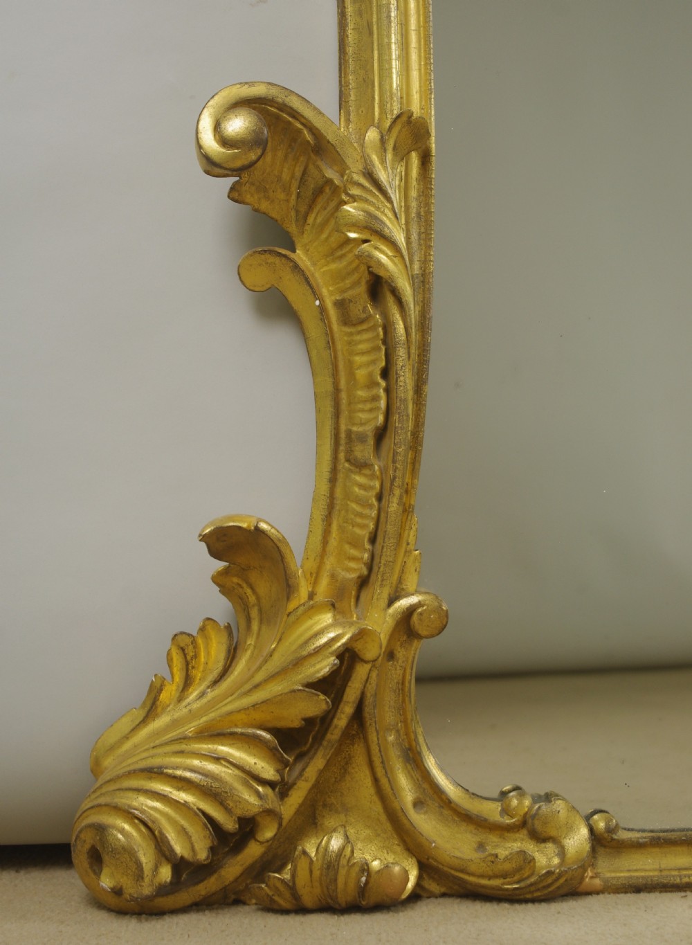 Large 19th Century English Gilt Wood Overmantle Mirror View VI