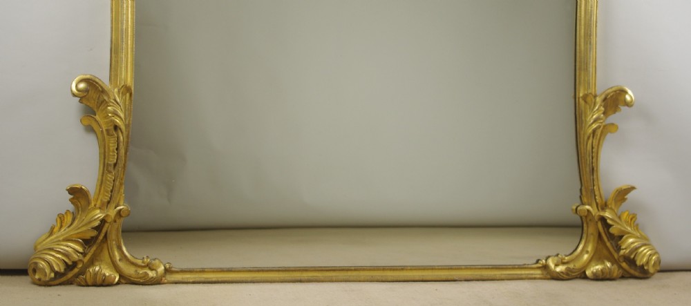 Large 19th Century English Gilt Wood Overmantle Mirror View VIII
