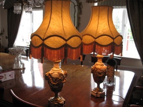 Pair Marble Lamps