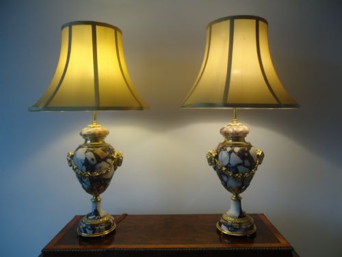 A Fine Pair of Marble Lamps