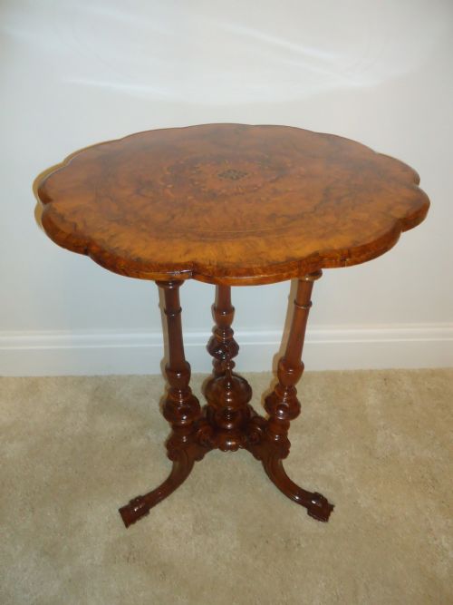 A Good Quality Burr Walnut Occasional , Side , Wine , Lamp Table