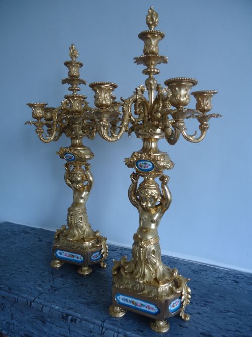 A Stunning Pair of Ormolu Candlesticks