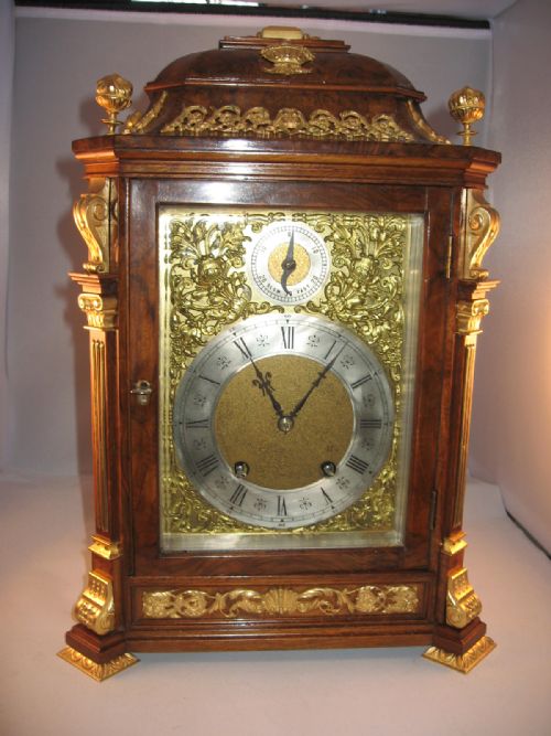 Antique Figured Walnut Bracket Clock.