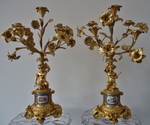A Good Quality Pair of Ormolu Candelabra