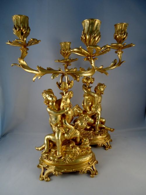 A High Quality Pair of Ormolu Candlesticks